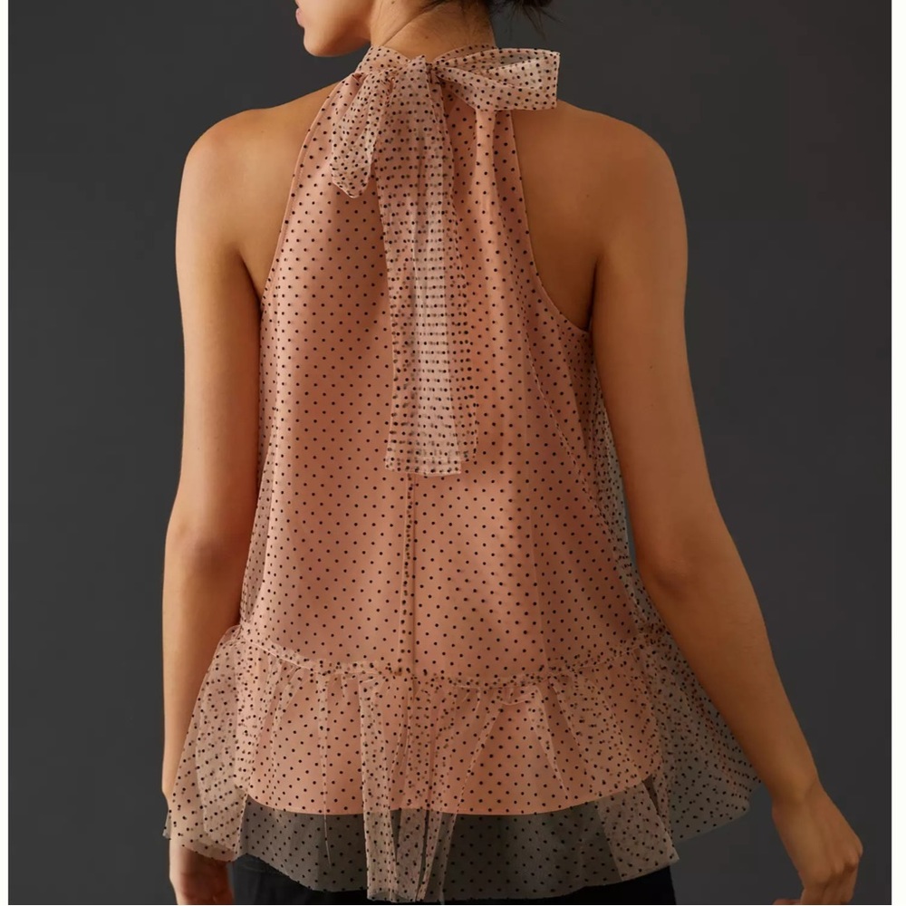 NWT Anthropologie Maeve Polka Dot Sheer Ruffle Top - Gorgeous! - Picture 4 of 4